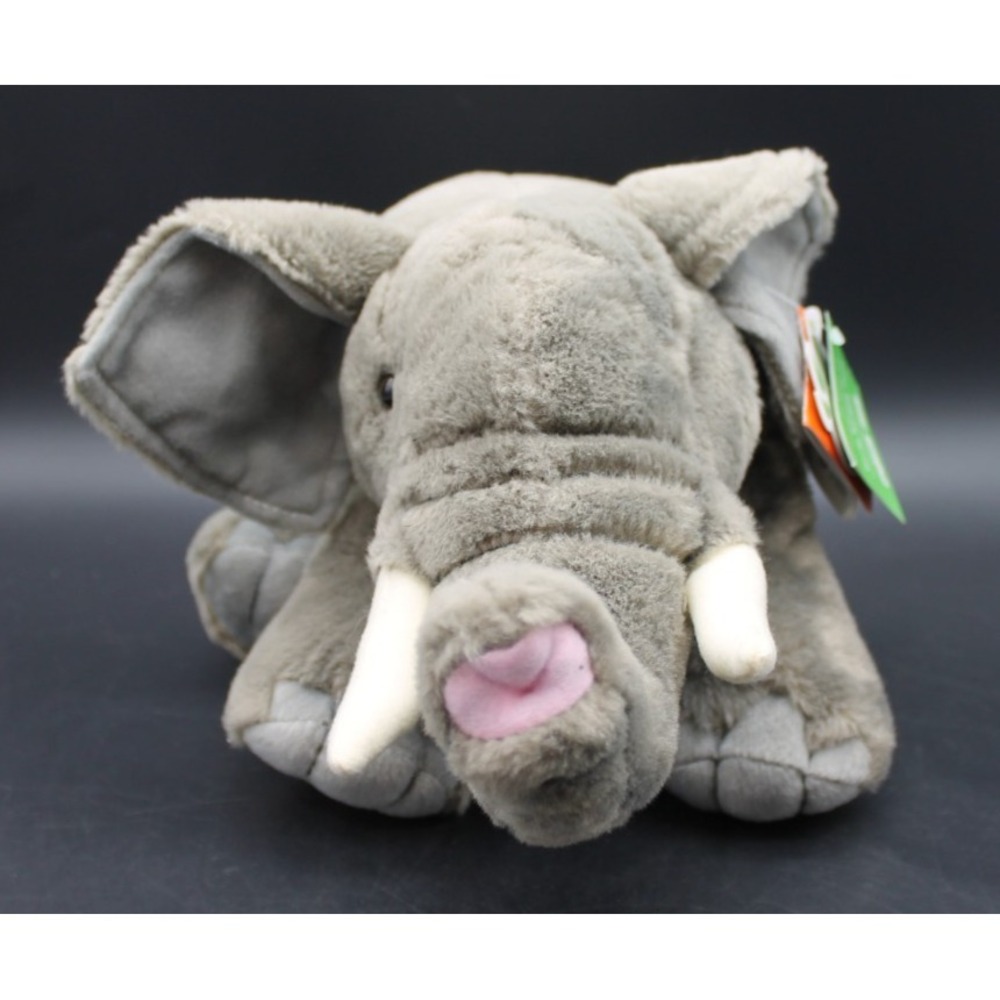 Wild Republic Elephant Plush NWT Weighted Bottom WWF Adoption Stuffed Animal 12"